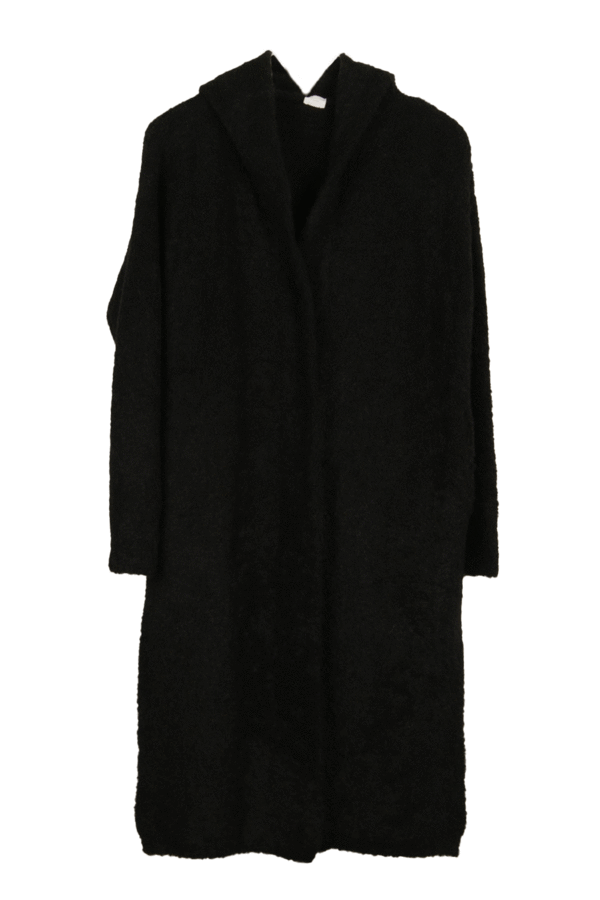 C.T. plage Hooded Coat Black Garmentory