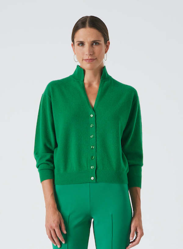 GREY/VEN Lauren Shrunken Cashmere Cardigan Kelly Green Garmentory