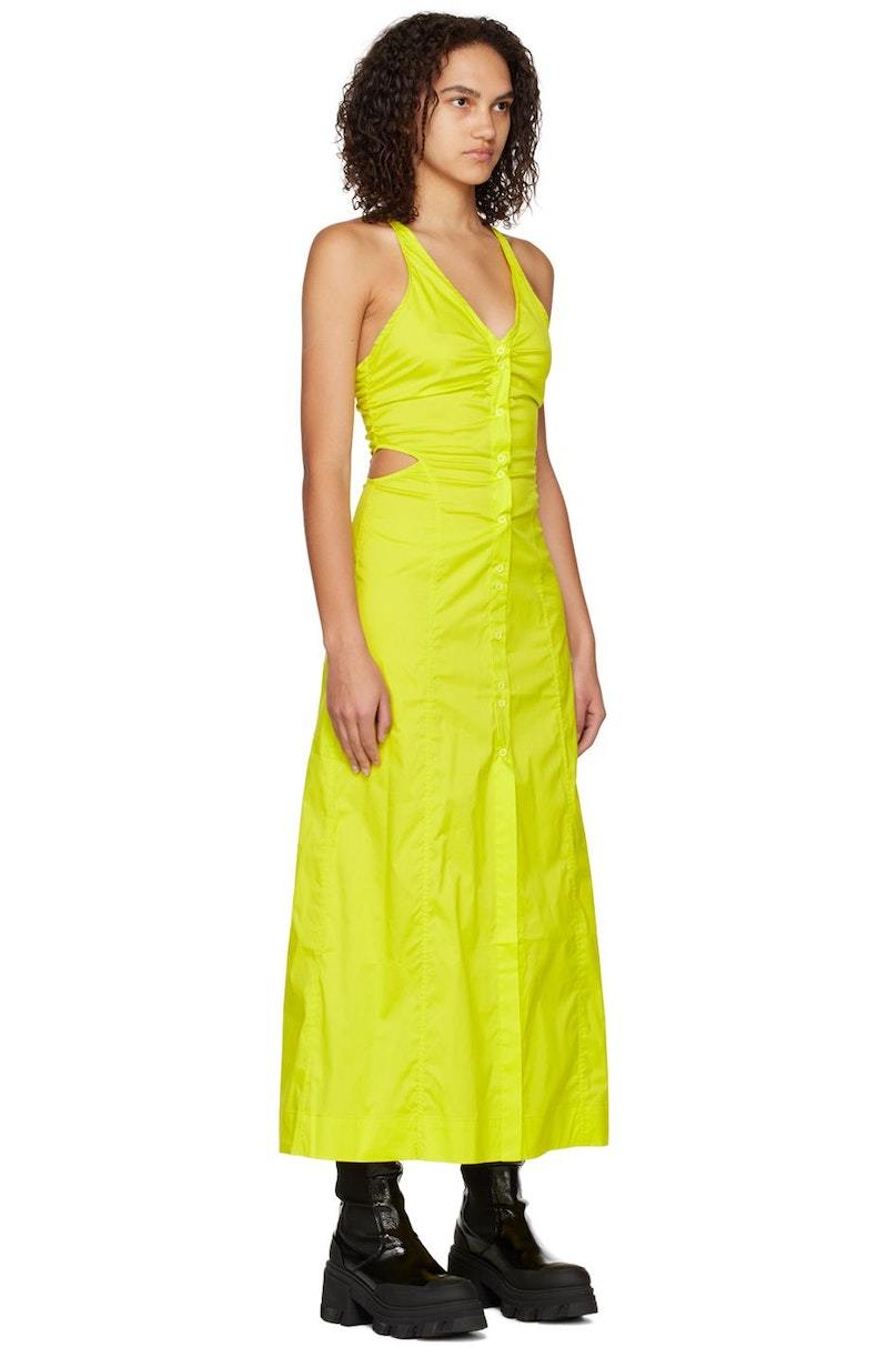【関税込み】GANNI イエロー クリスクロス マキシドレス GANNI Criss-Cross Maxi Dress - Yellow | Garmentory
