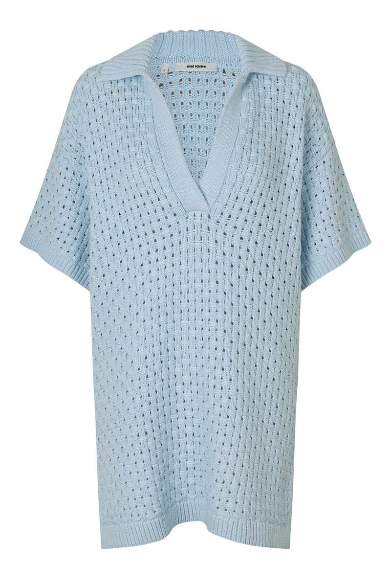 Oval Square OSPlanet knit polo dress - blue | Garmentory