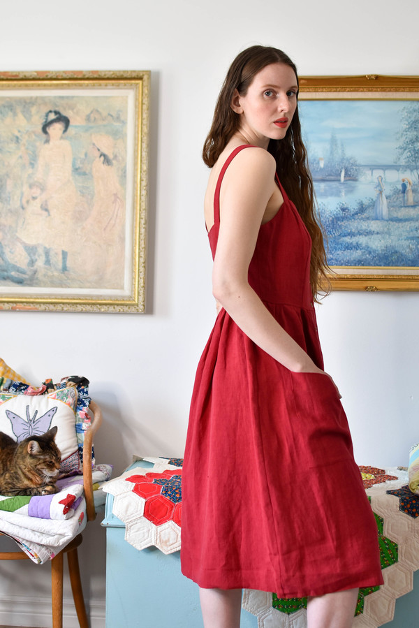 open lace back dress Pink City Prints Katie Dress