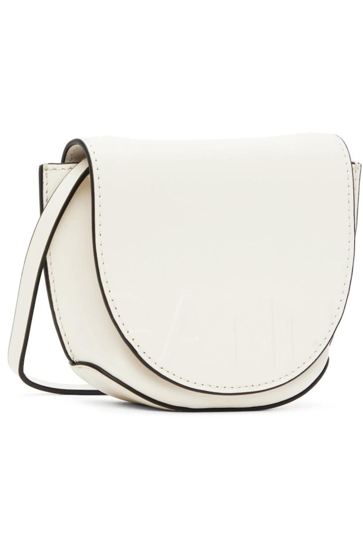 Ganni Nano Banner Saddle Bag - Egret | Garmentory