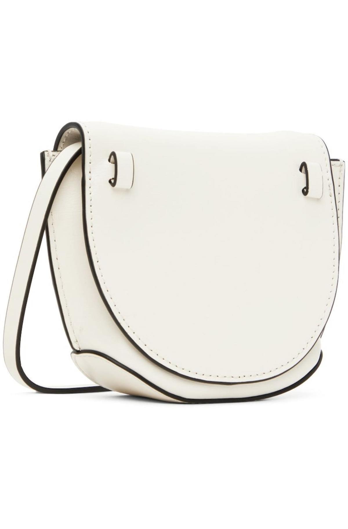 Ganni Nano Banner Saddle Bag - Egret | Garmentory