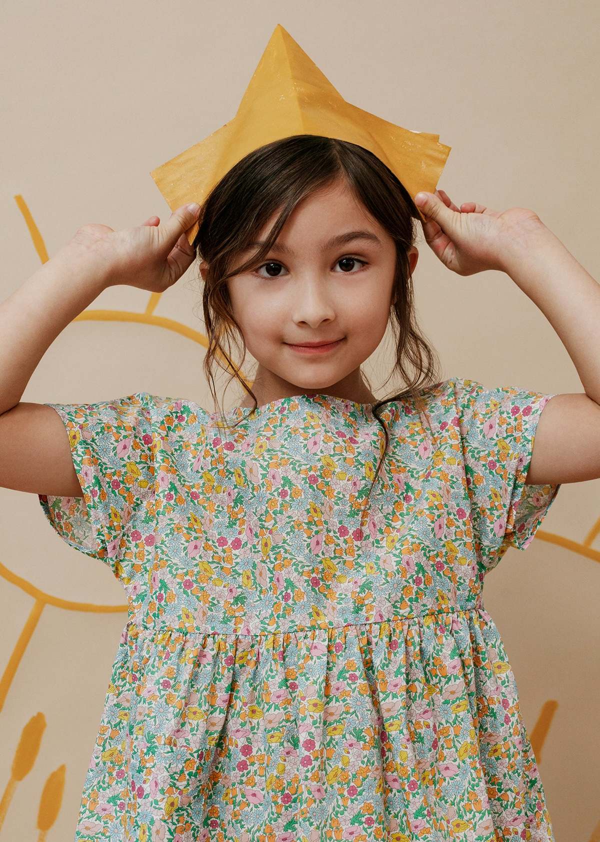 Kids Petits Vilains Marie Everyday Dress Poppy Forest/Pink Garmentory