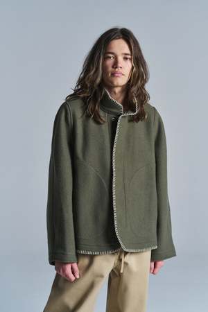 3MAN Wool Blanket Jacket - Grey/Green | Garmentory