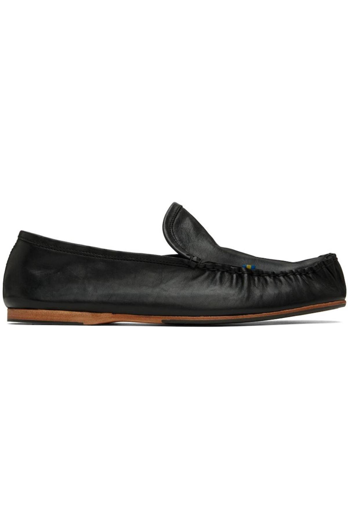 Acne Black Leather Slip-On Loafers ACNE STUDIOS Leather Loafers for Men | MR PORTER main image 3