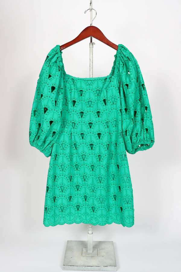 Cara Cara Montauk Dress - Green Eyelet | Garmentory