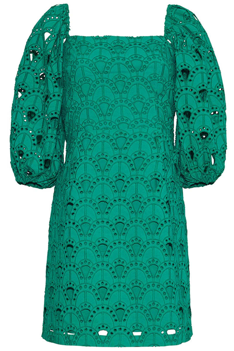 slim fit dress slacks Totally Chic Eyelet Mini Dress Large / Green