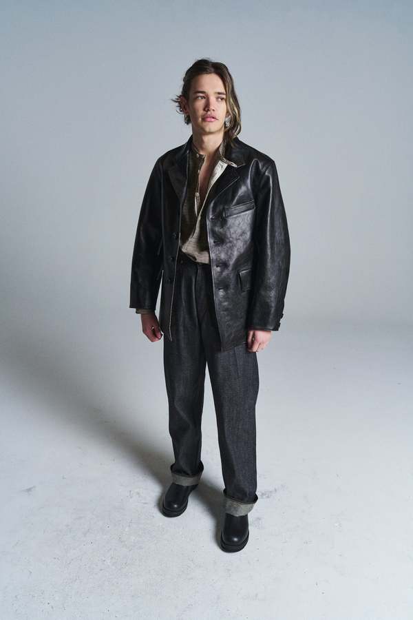 Taiga Takahashi Leather Lot 803 Sack Coat - Black | Garmentory