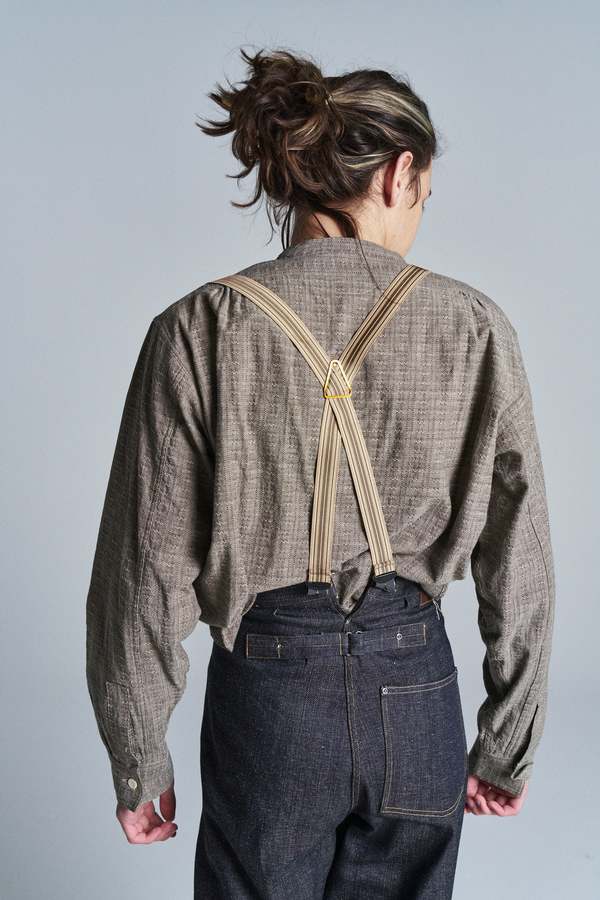 Taiga Takahashi Jacquard Lot 105 Band Collar Shirt Pullover