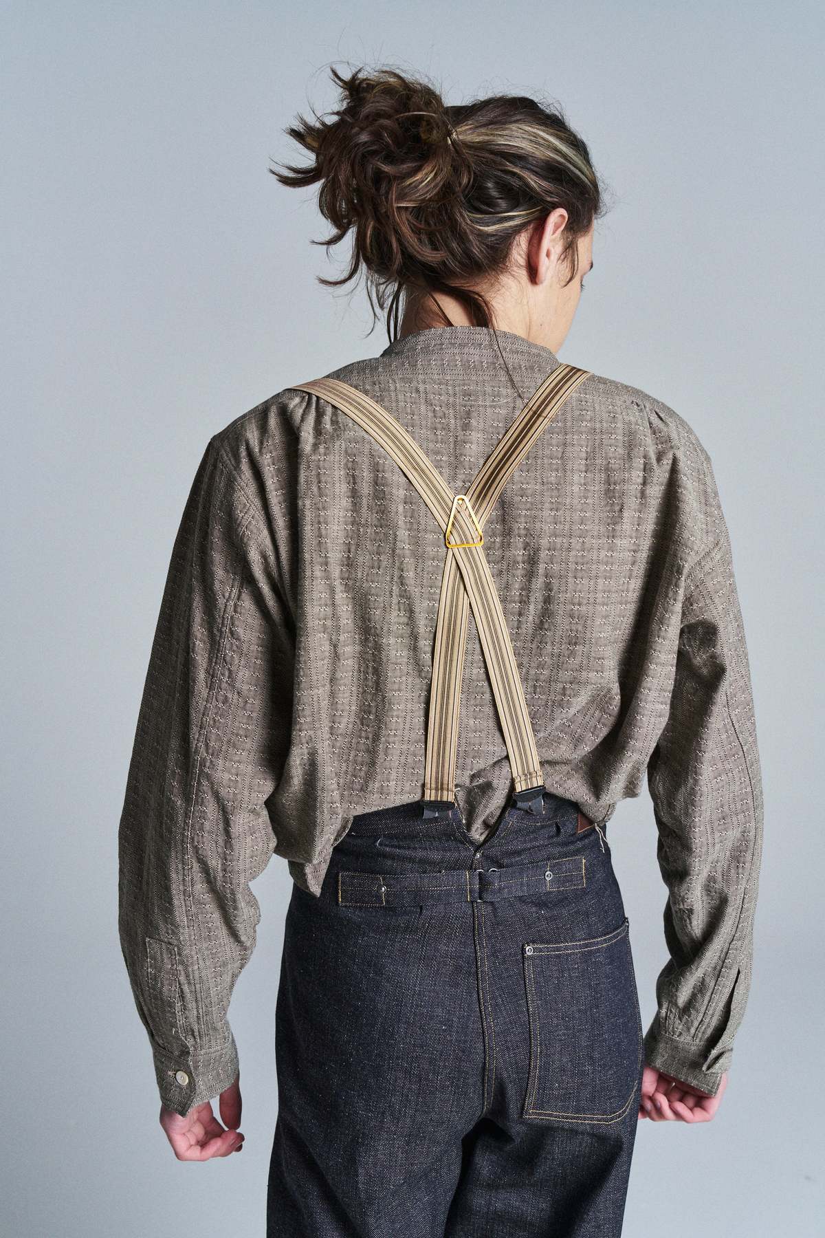 Taiga Takahashi Jacquard Lot 105 Band Collar Shirt Pullover