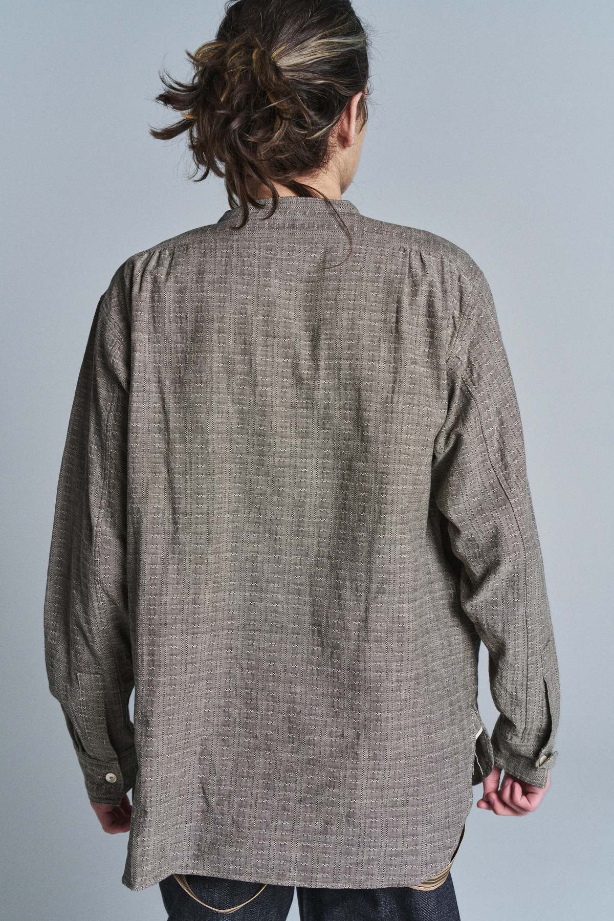 Taiga Takahashi Jacquard Lot 105 Band Collar Shirt Pullover