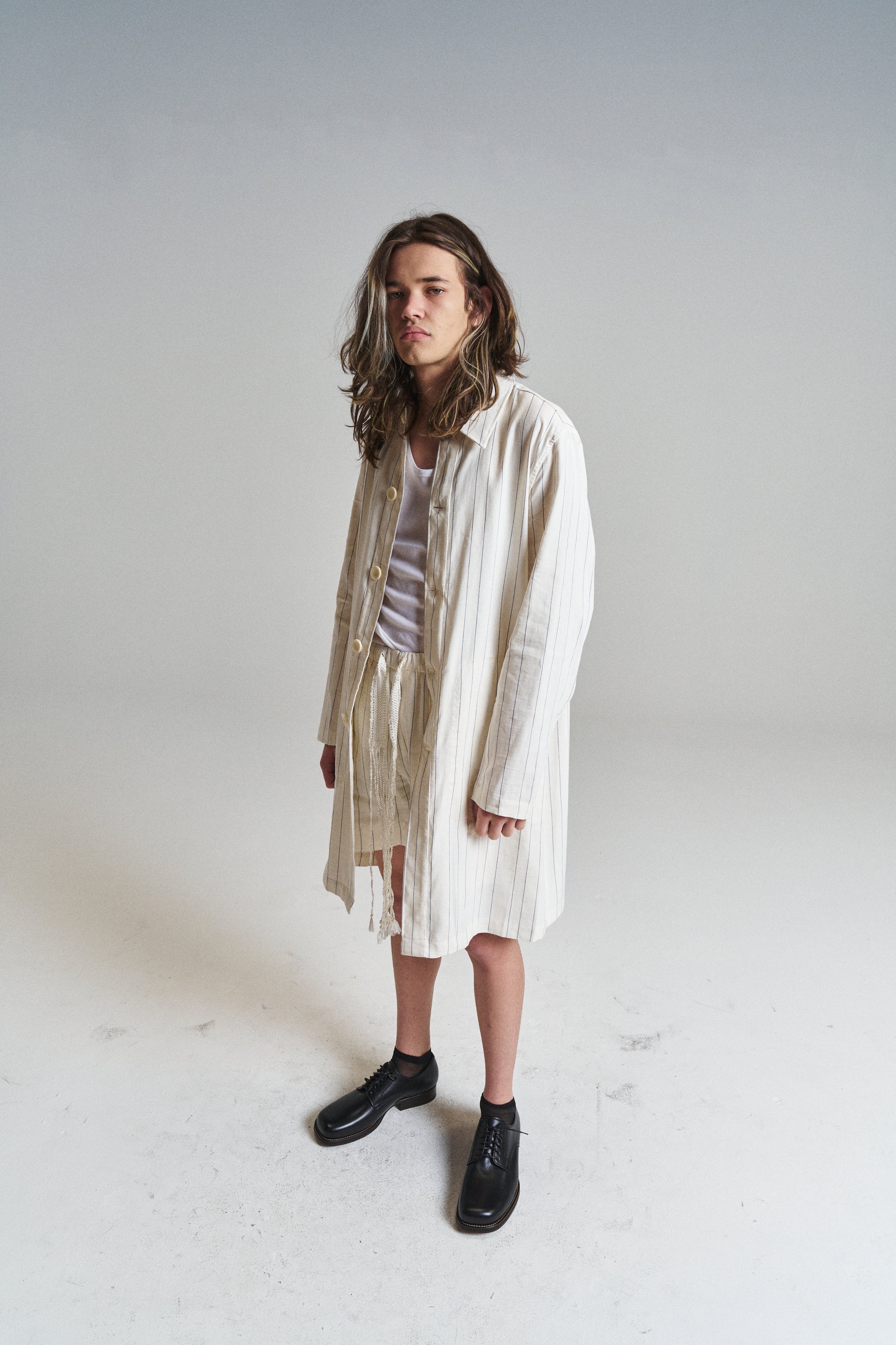 Wales Bonner Linen Soukous Shirt - Ivory Stripe | Garmentory