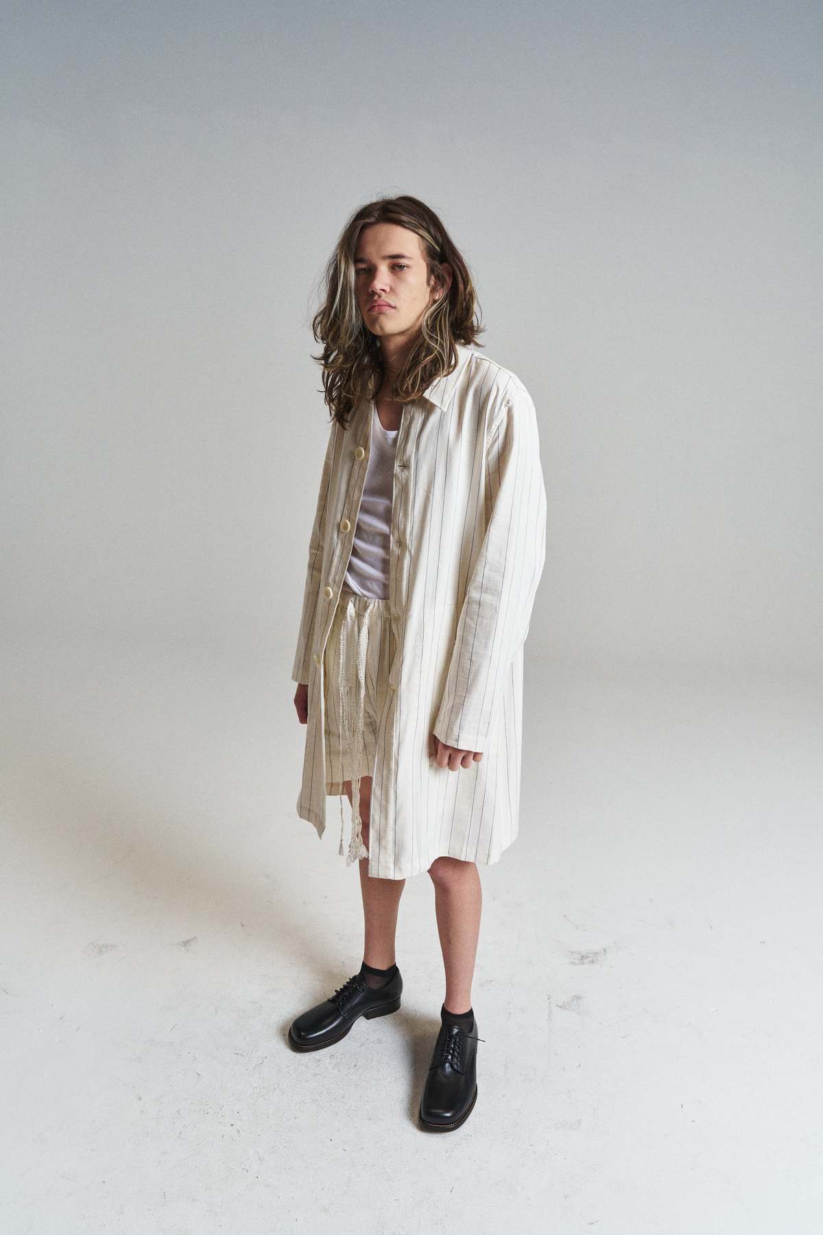 Wales Bonner Linen Soukous Shirt - Ivory Stripe | Garmentory