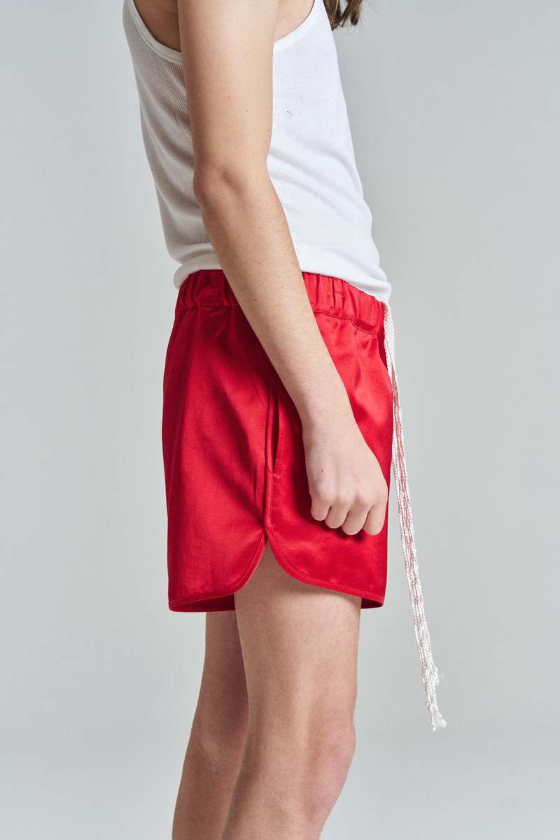 Wales Bonner Cotton Satin Cassette Shorts - Red