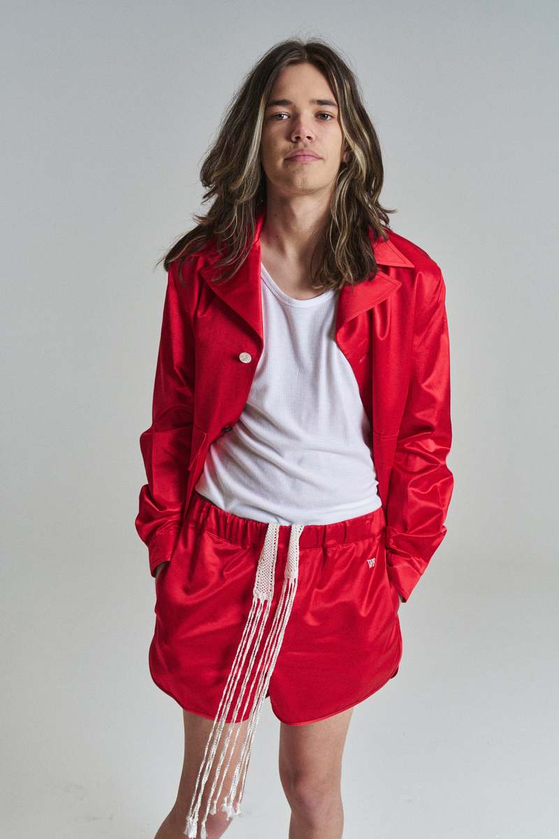 Wales Bonner Cotton Satin Cassette Shorts - Red