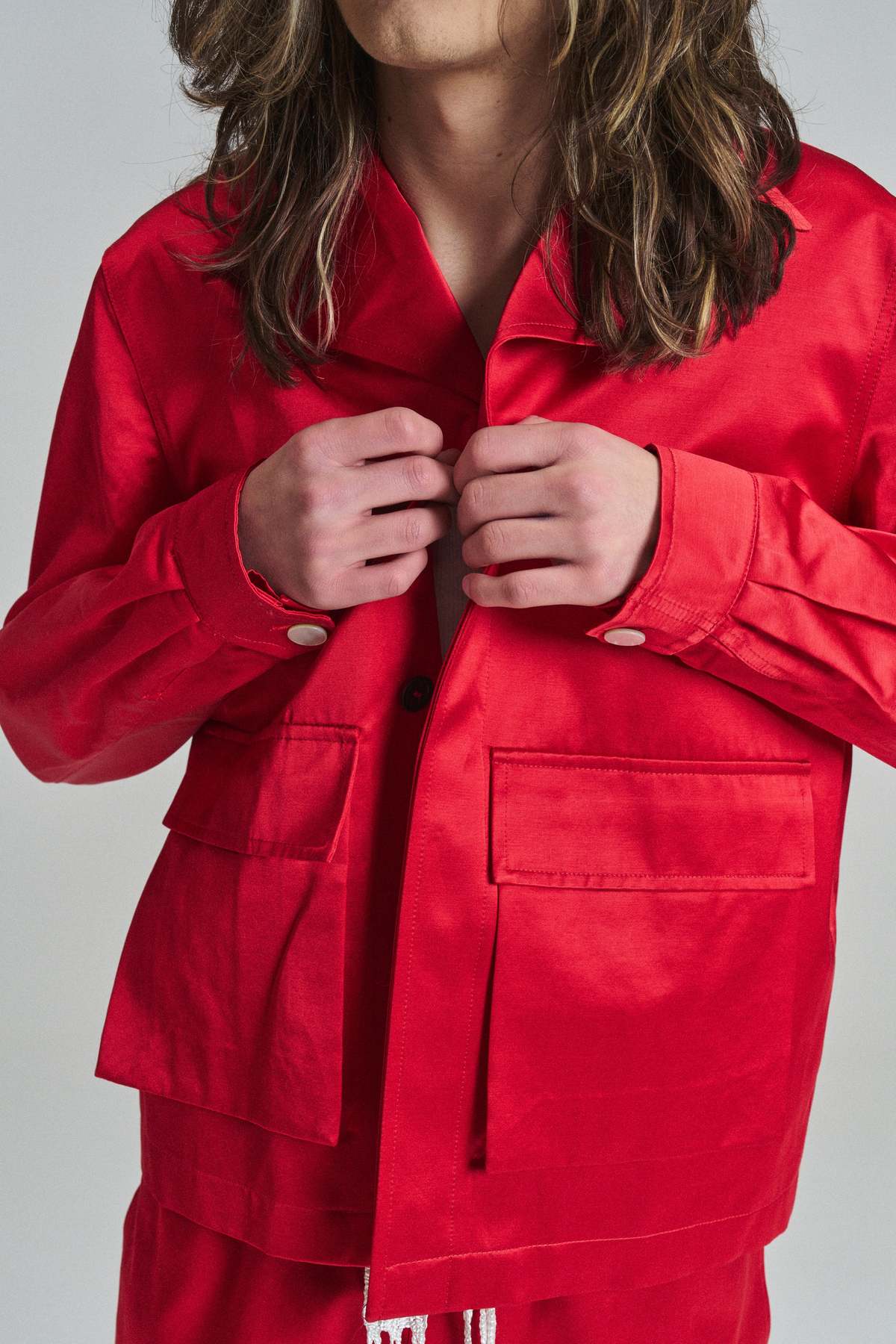Wales Bonner Satin Unity Jacket - Red | Garmentory