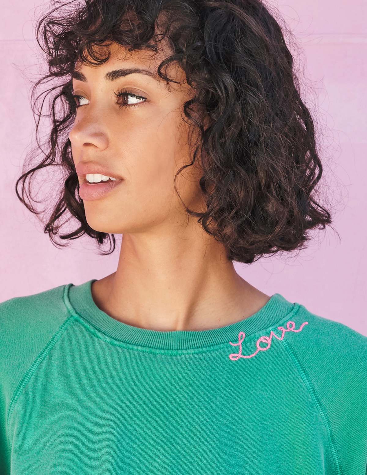 Sundry Love Embroidered Sweatshirt Clover Garmentory