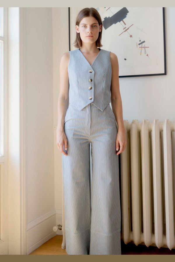 OhSevenDays Wyatt Jeans - Striped/Raw Blue