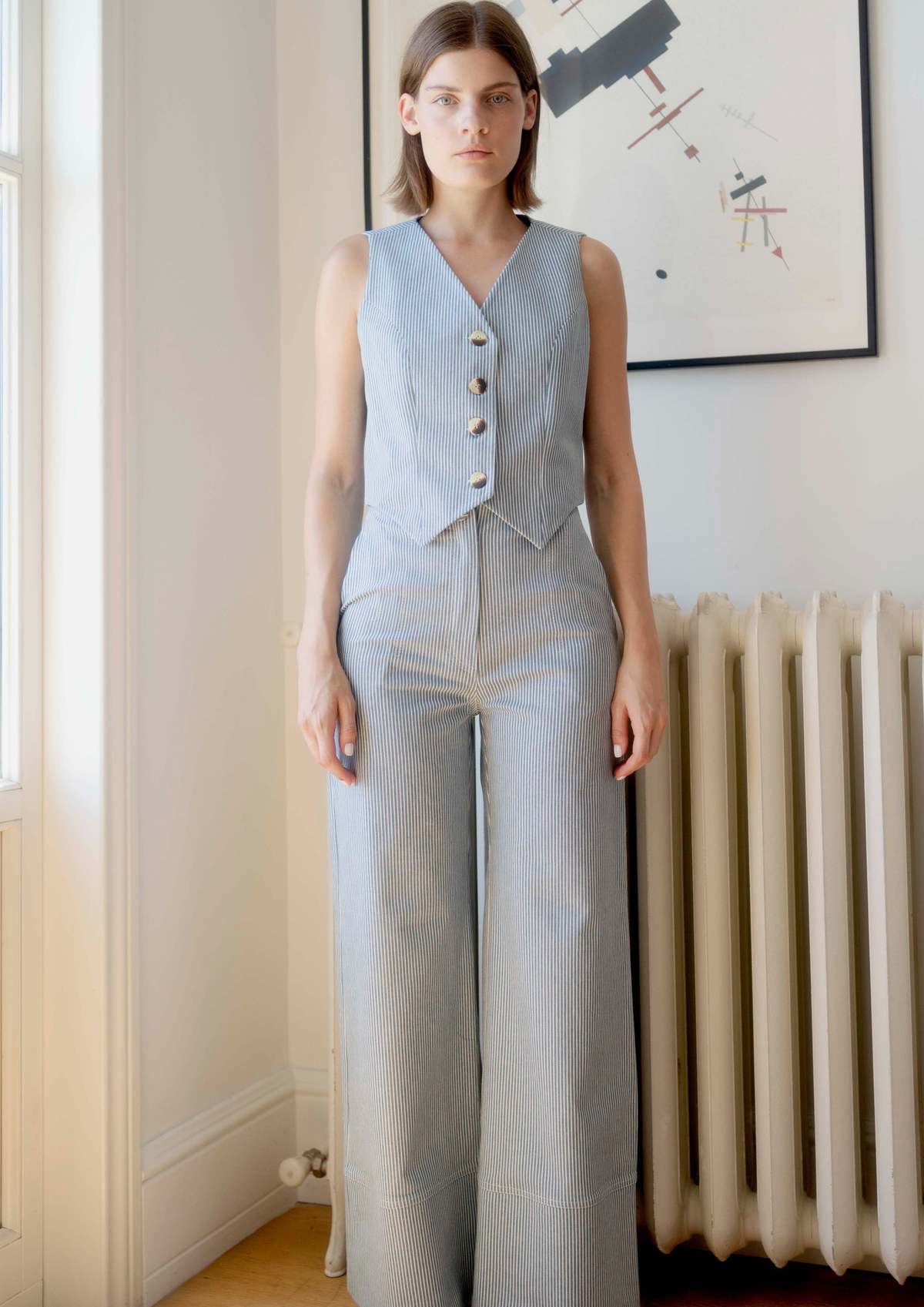 OhSevenDays Wyatt Jeans - Striped/Raw Blue - Image 2 of 9