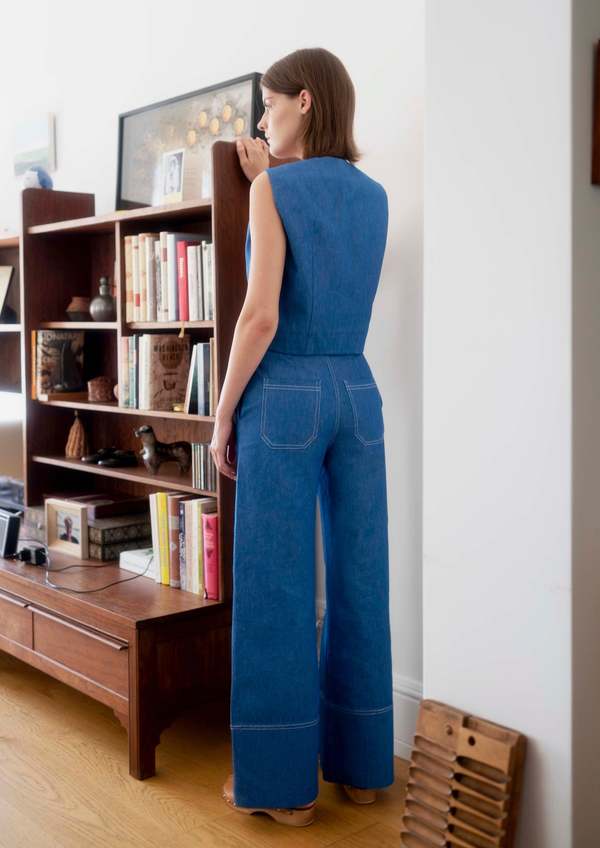 OhSevenDays Wyatt Jeans - Striped/Raw Blue