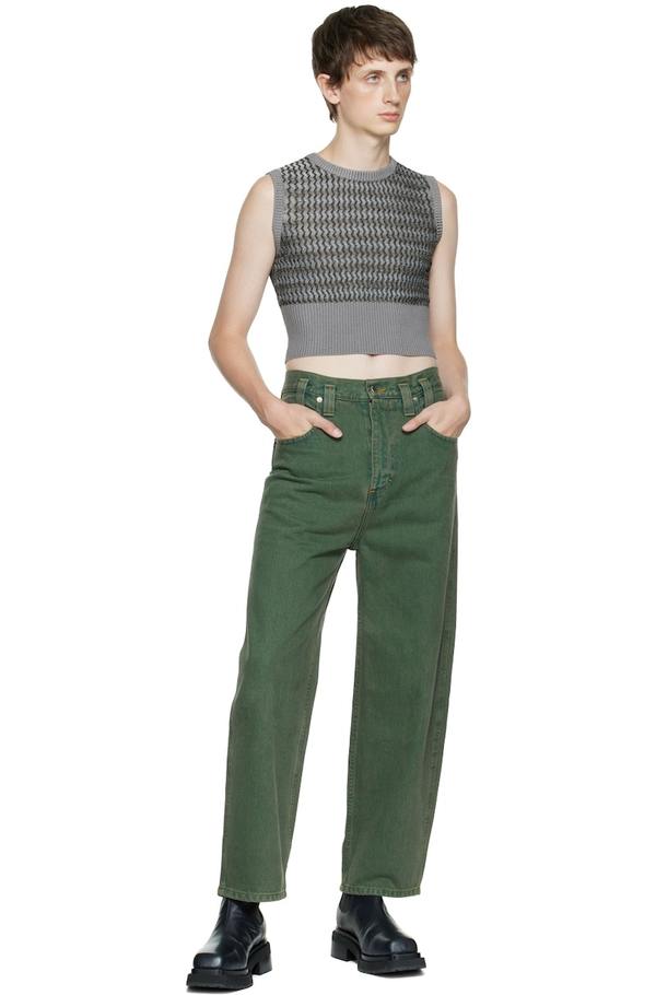 Eckhaus Latta Green Baggy Jeans | Garmentory