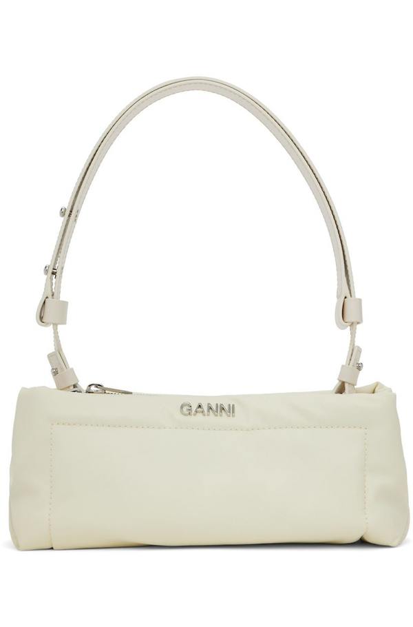 GANNI　WHITE 白SMALL BAG GANNI Mini Pillow Baguette Bag - Egret | Garmentory