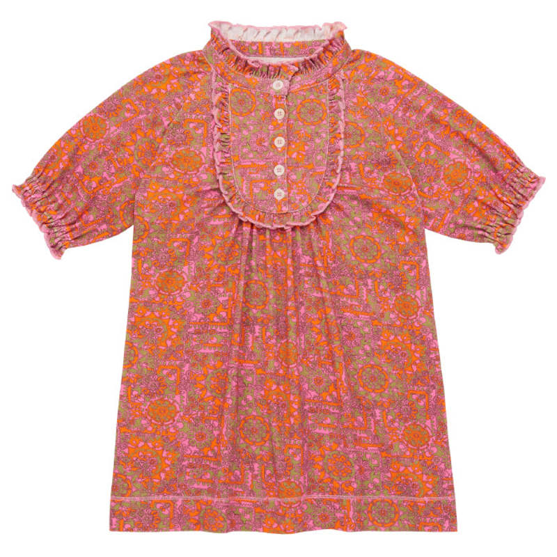 ワンピース misha&puff RUFFLE MABEL DRESS  3y Misha and Puff girl Long Sleeve Ruffle Mabel Dress - Jadeite
