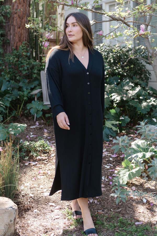Rachel Pally Rib Long Cardigan - Black | Garmentory
