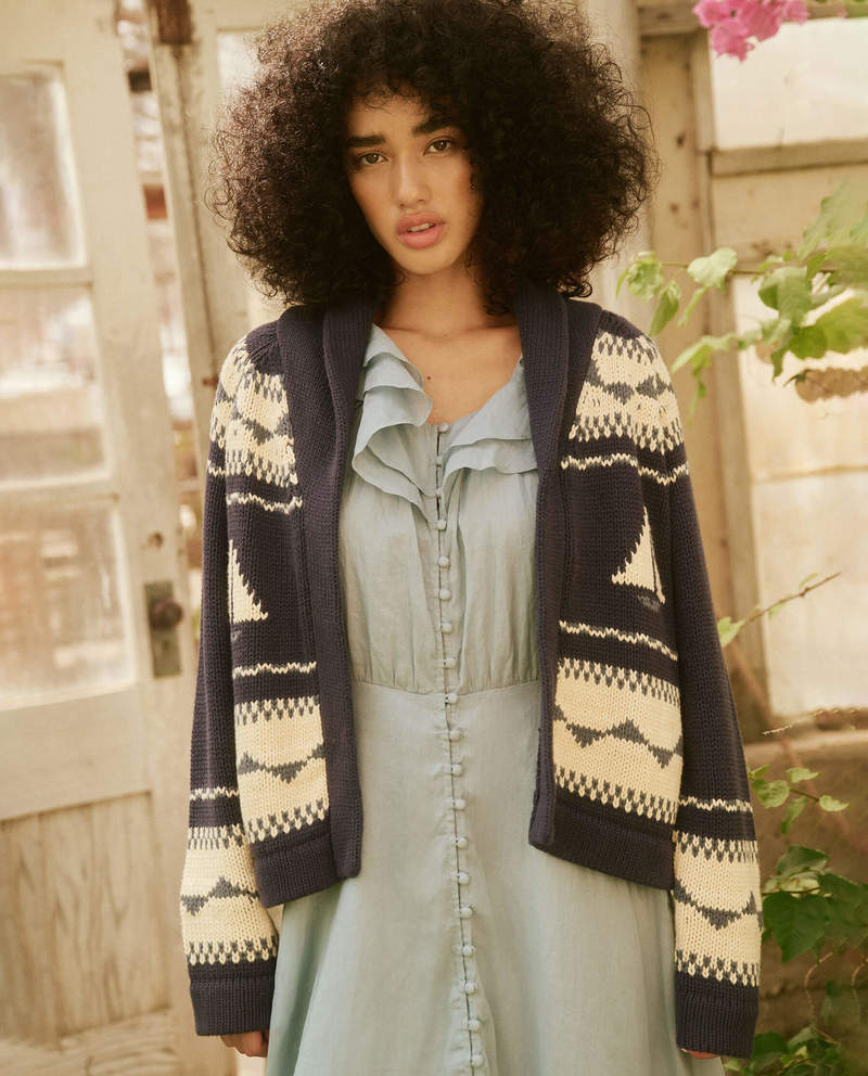 The Great. The Sailboat Lodge Cardigan - Tonal Navy | Garmentory