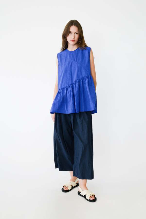 Fabiana Pigna NAMI BLOUSE - INDIGO OVERDYE