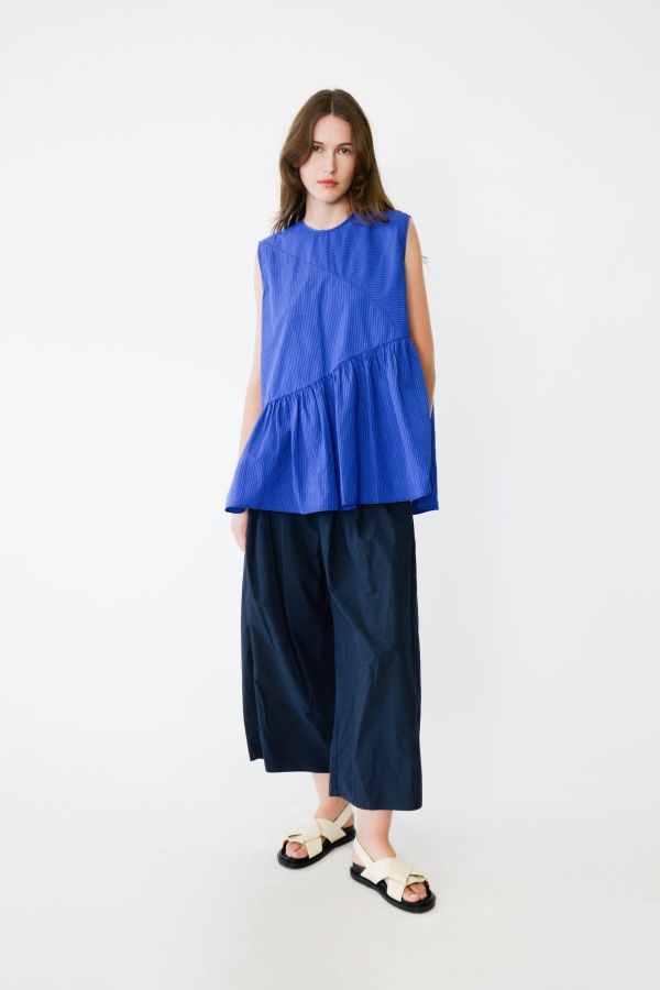 Fabiana Pigna NAMI BLOUSE - INDIGO OVERDYE