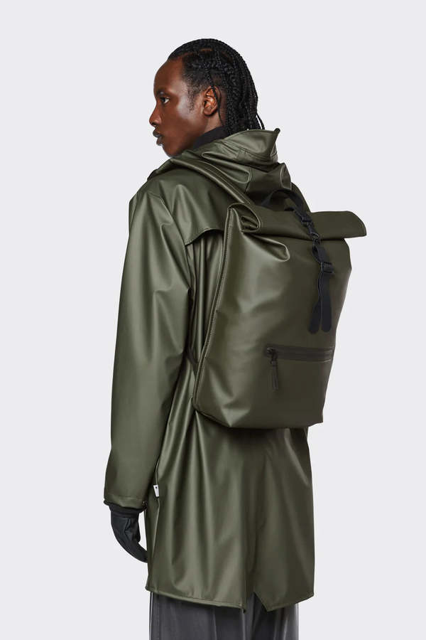 Rains Rolltop Rucksack - Evergreen | Garmentory display picture 3
