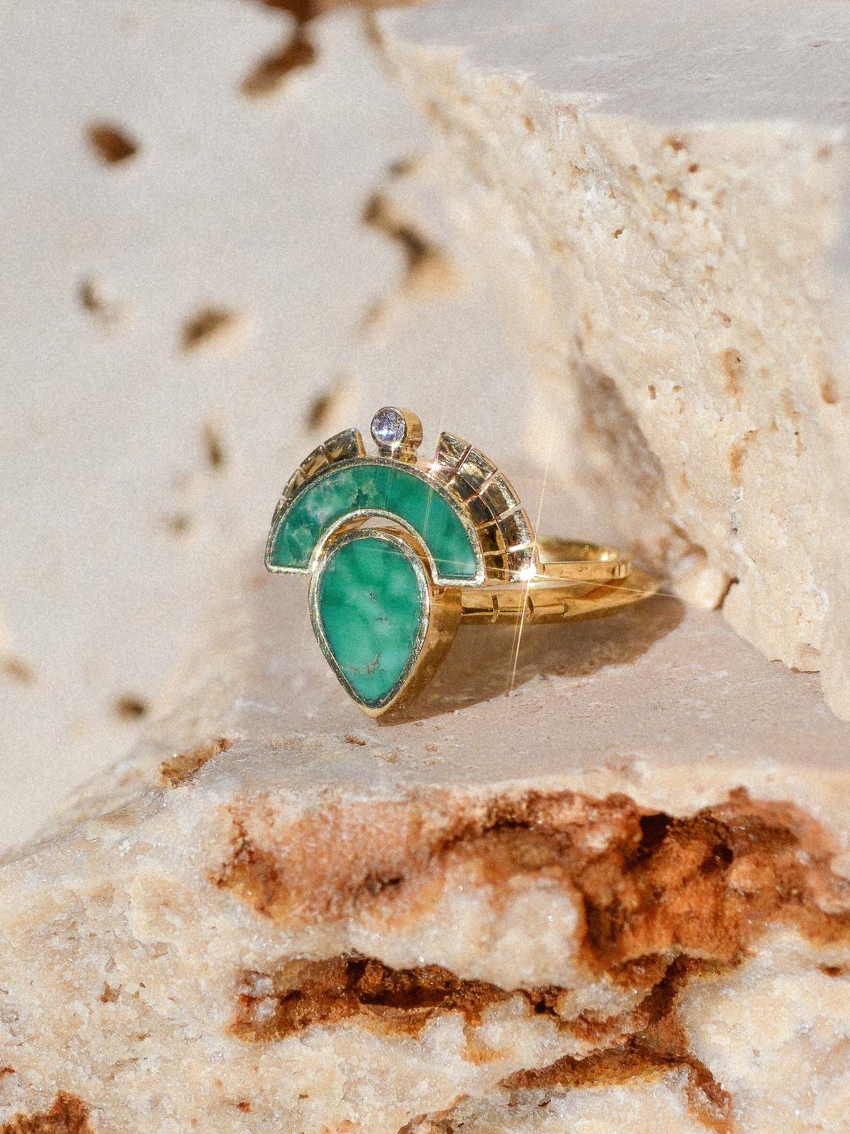 Young In The Mountain Poire Ring - Broken Arrow Turquoise - Image 2 of 4