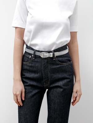 Our Legacy Belt 2cm Crystal Rubber - White | Garmentory