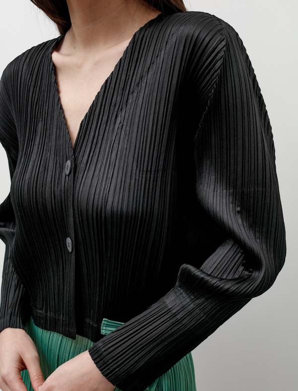 Pleats Please by Issey Miyake Trunk Cardigan - Black | Garmentory