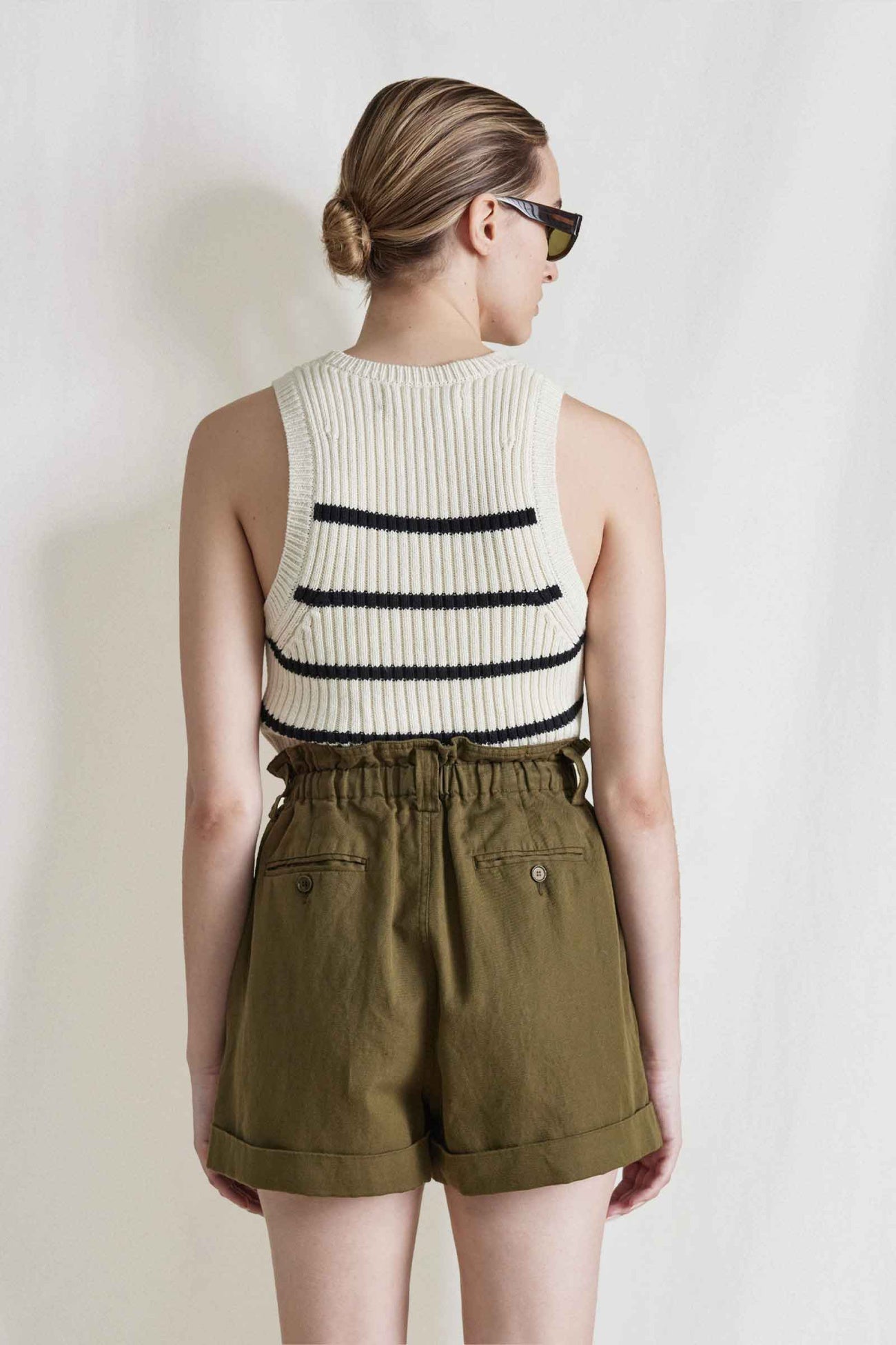 Crop Top Bi-couche Blanc Apiece Apart - Taille 6 - 100% Coton, Idéal Pour Un Look Moderne Et Décontracté