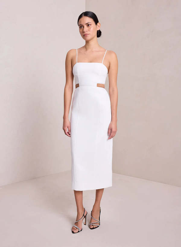 A.L.C. Dalton Cut Out Midi Dress - White | Garmentory