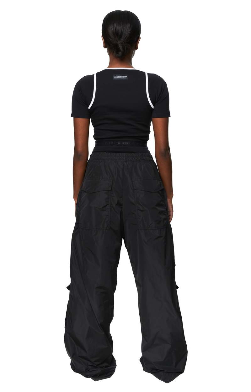 インナー・ルームウェアその他 MARINE SERRE Logo bodysuit Black  WTO393 Marine Serre logo-print Panelled Bodysuit | Black | FARFETCH