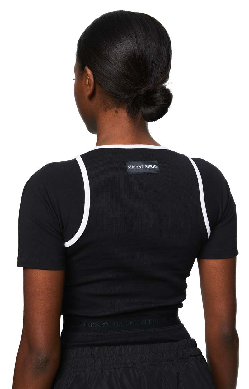 美品 24ss MARINE SERRE Organic Cotton Marine Serre - ORGANIC COTTON BODYSUIT | HBX - Globally