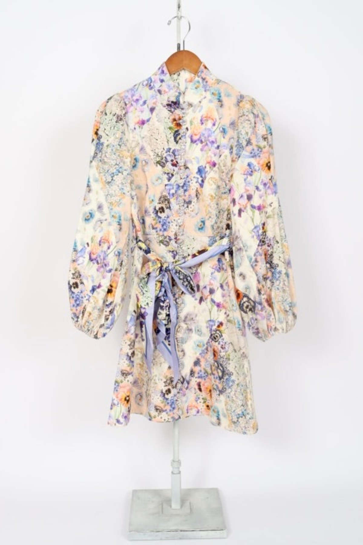 Zimmermann Tama Belted Mini Dress Diamond Splice Floral Garmentory