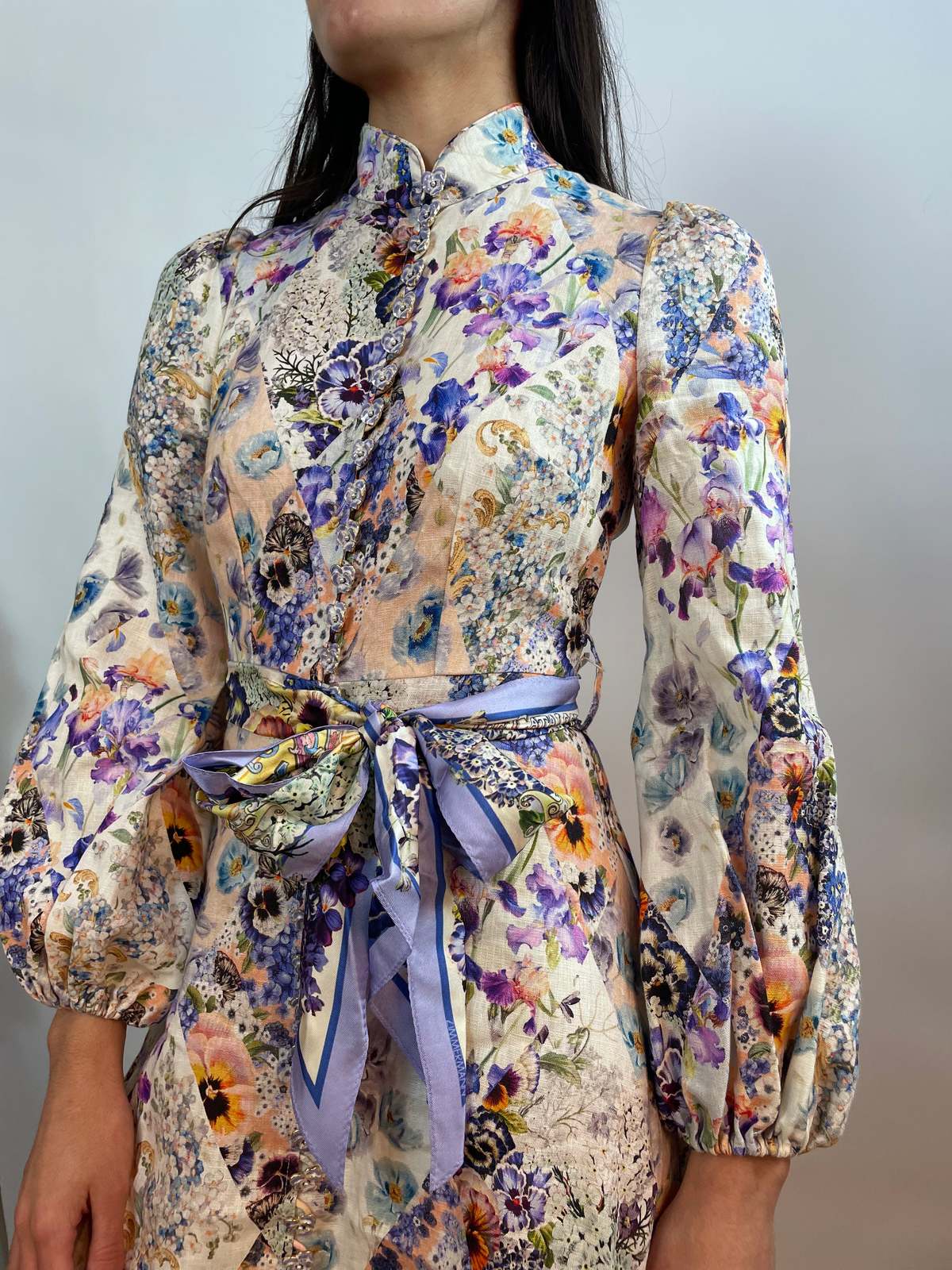 Zimmermann Tama Belted Mini Dress - Diamond Splice Floral - Image 2 of 4