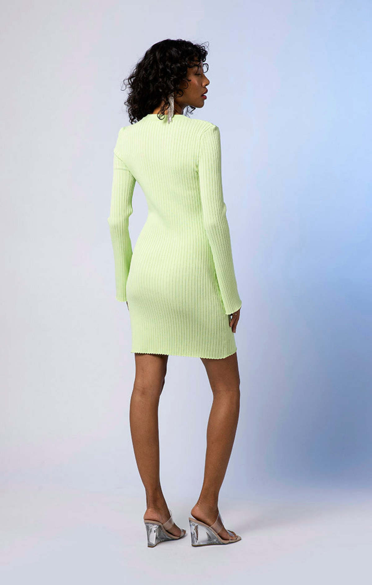 Line & Dot Lana Knit Mini Dress - Lime | Garmentory