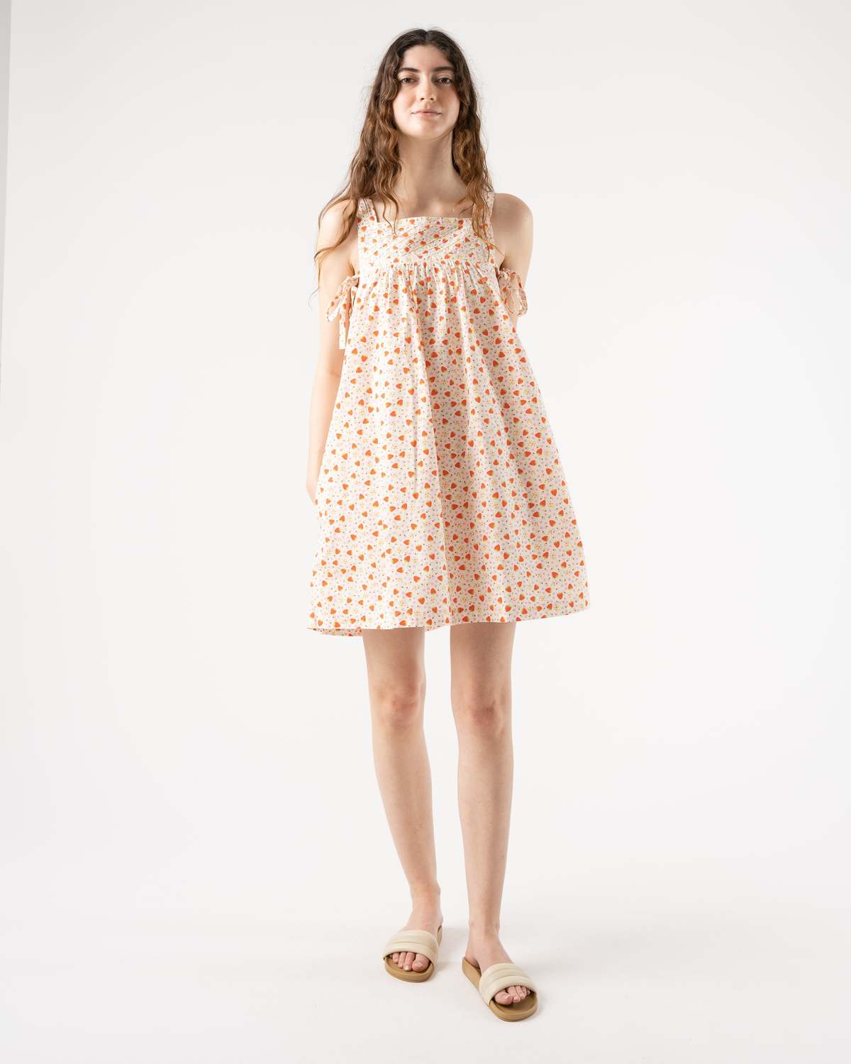 BATSHEVA Sleeveless Farley Dress Disty Strawberry Floral Garmentory