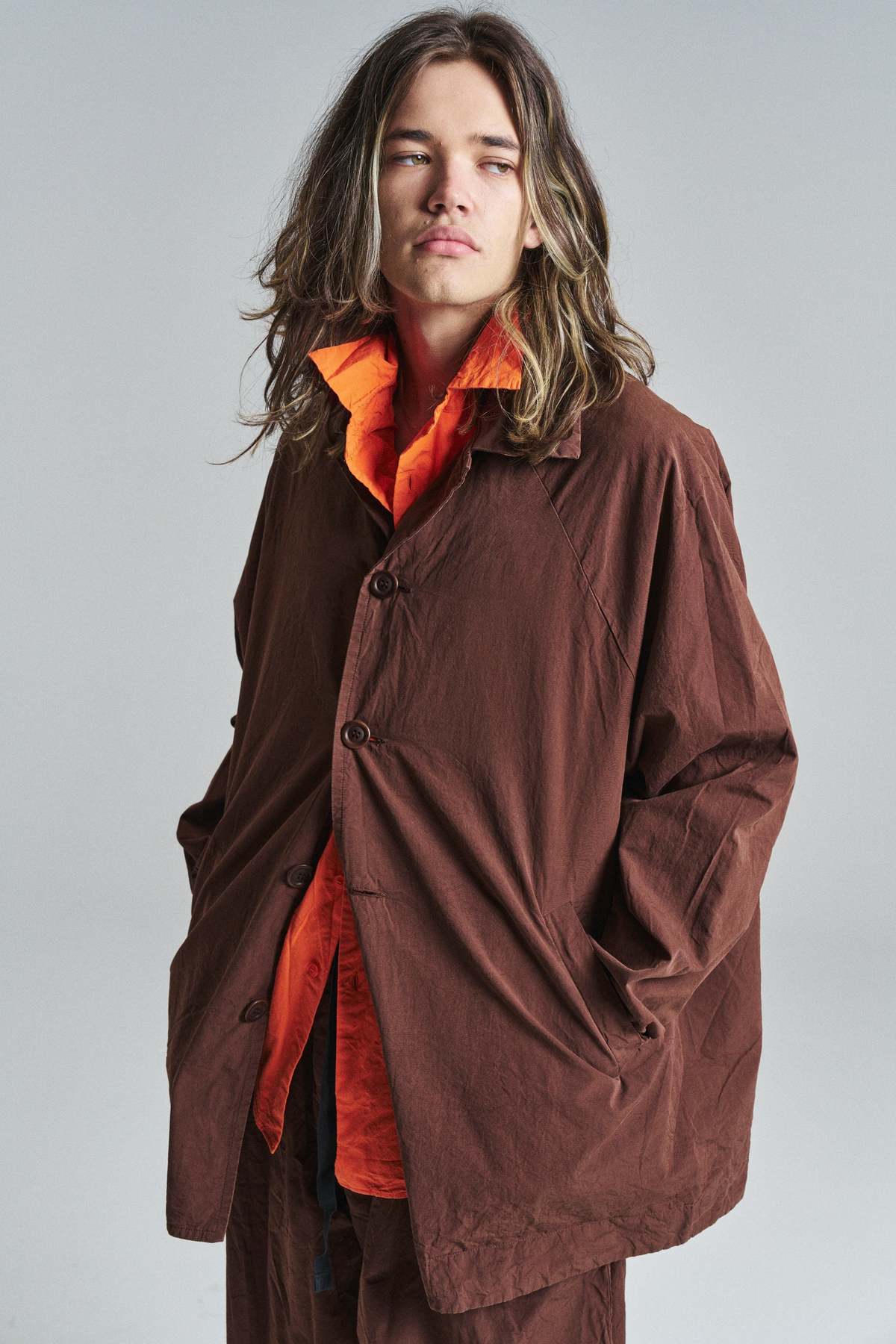 Casey Casey Paper Cotton Big Raccourcie Shirt - Orange | Garmentory