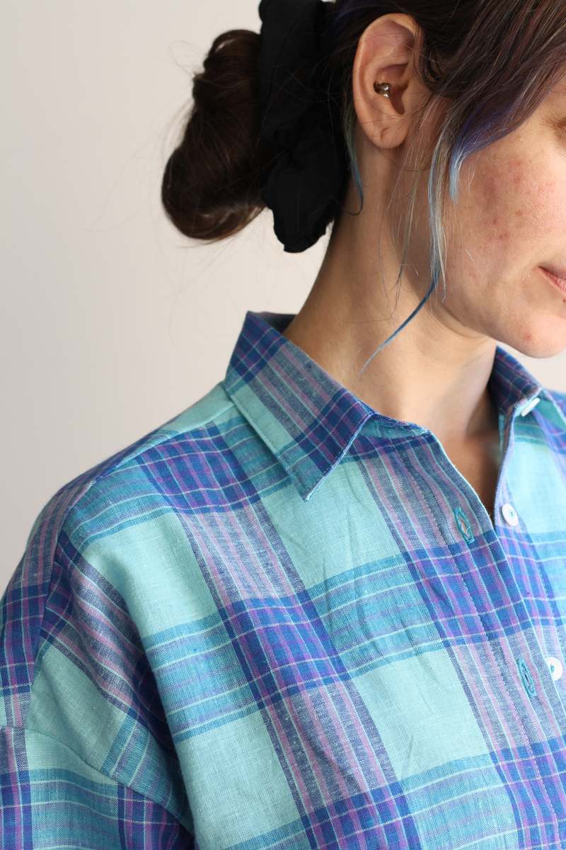 Myrtle Kiki Dress - Aqua Plaid