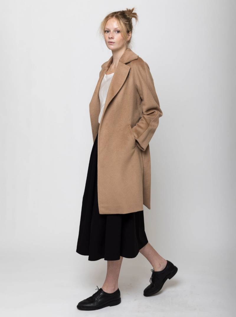 Chiarulli Irene Wool Wrap Coat - Camel | Garmentory