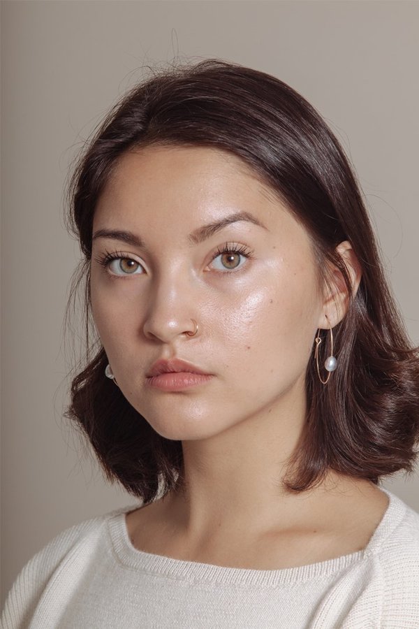 Mary MacGill Egg Hoops in 14k Gold + Keshi Pearls Mary MacGill Egg Hoops in 14k Gold + Keshi Pearls