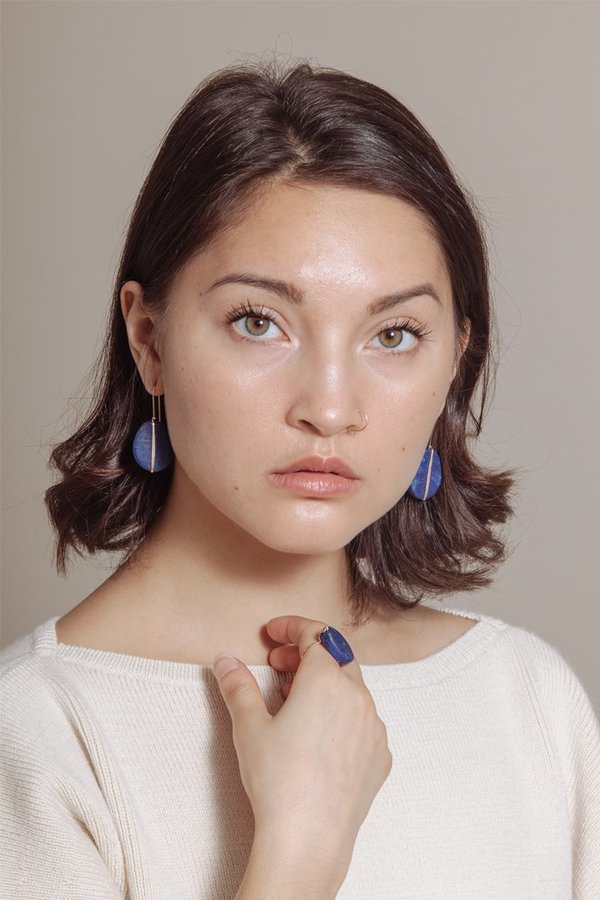 Mary MacGill Line Earrings in Lapis Mary MacGill Line Earrings in Lapis