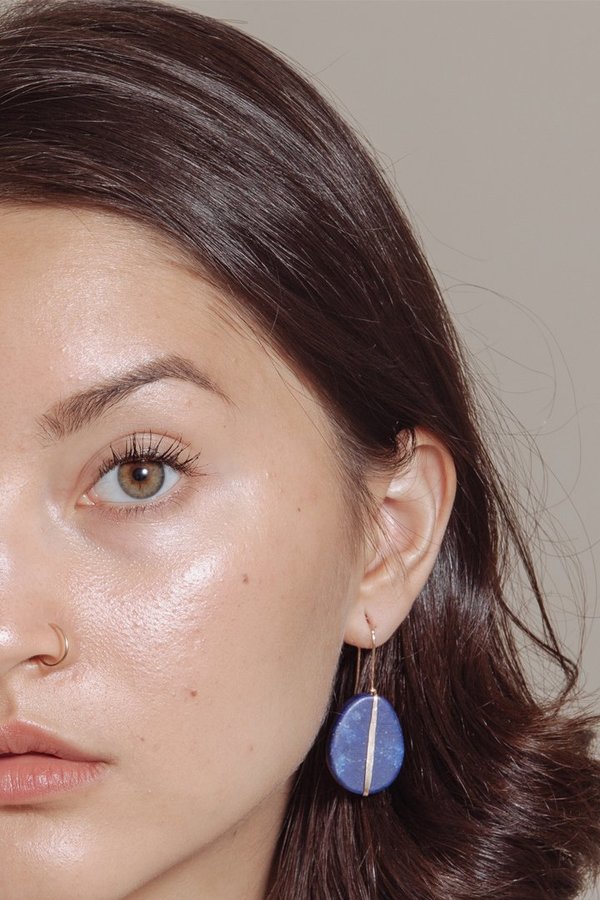 Mary MacGill Line Earrings in Lapis Mary MacGill Line Earrings in Lapis